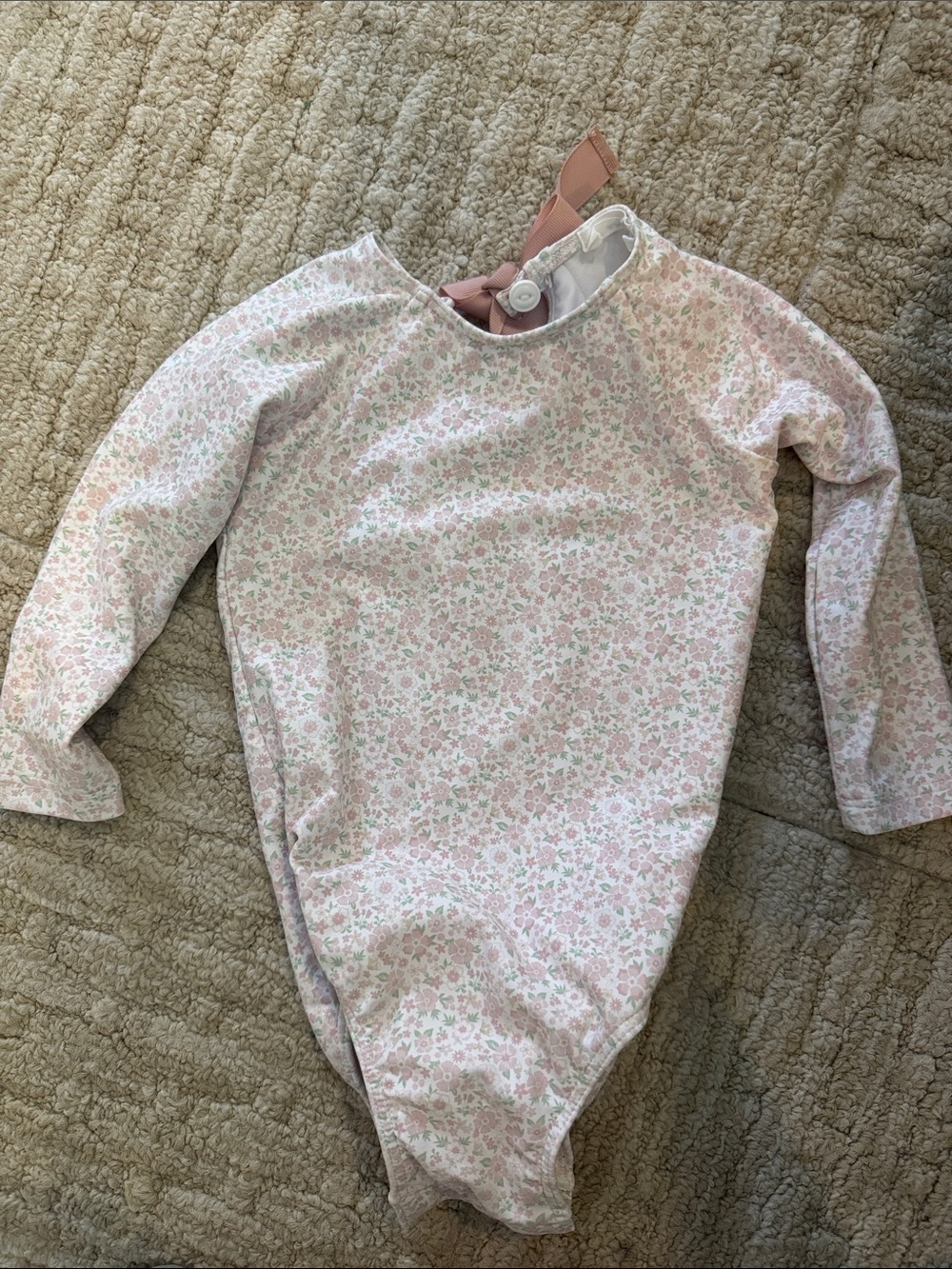 Minnow Long-Sleeve Pink Floral Baby One-Piece swimsuit size 1